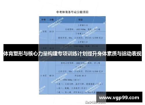 体育塑形与核心力量构建专项训练计划提升身体素质与运动表现